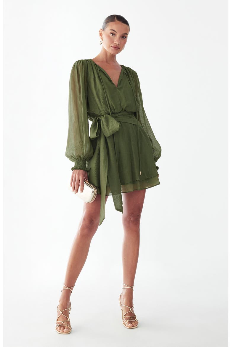 Olia Mini Dress, Main, color, Dark Olive
