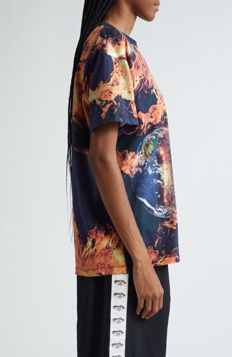 Sky High Farm Workwear Gender Inclusive World is Burning Organic Cotton T-Shirt, Alternate, color, 