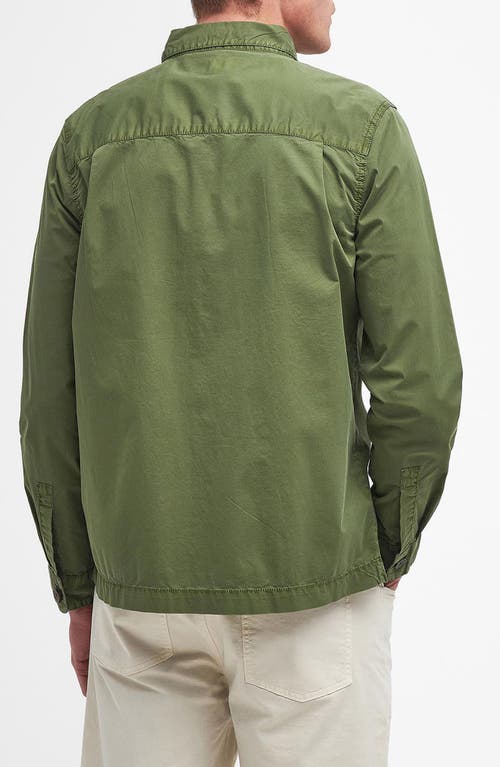 Barbour Sidlaw Stretch Cotton Overshirt In Green