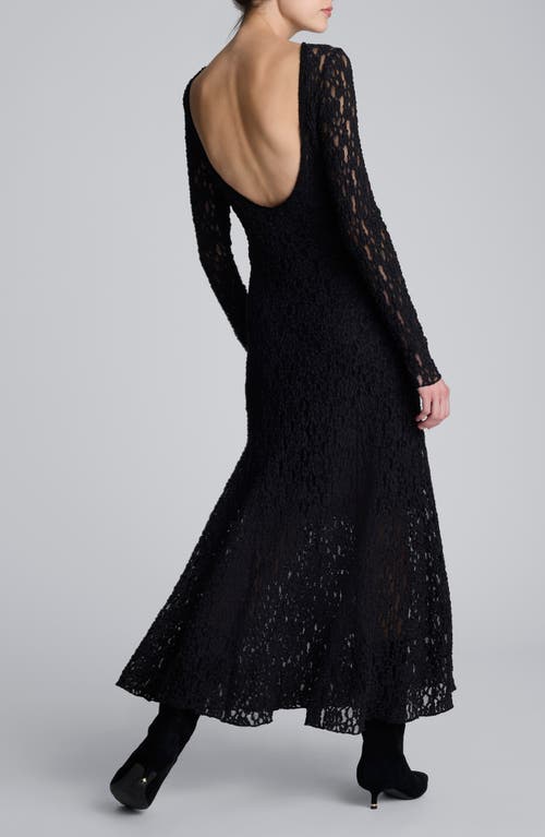 Kenneth Cole Scoop Back Stretch Lace Maxi Dress In Black
