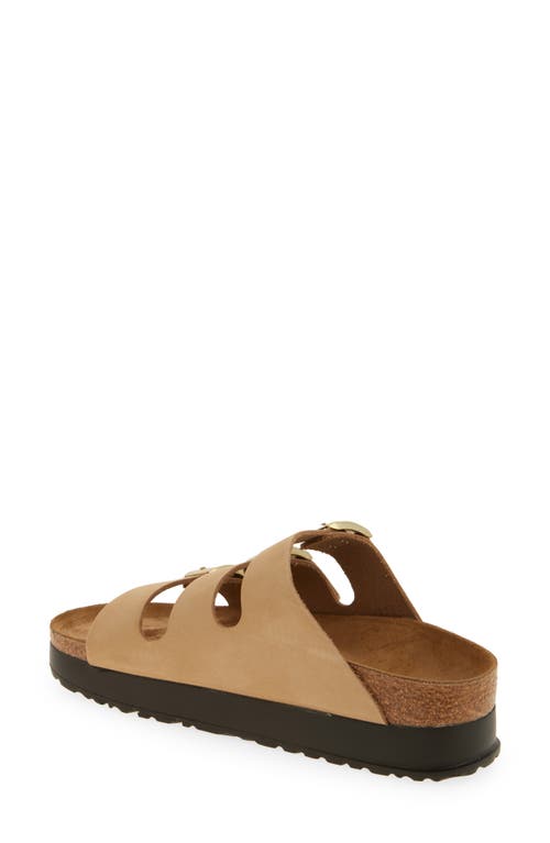 Birkenstock Papillio Florida Iii Flex Womens Nubuck Platform Sandals In Sand
