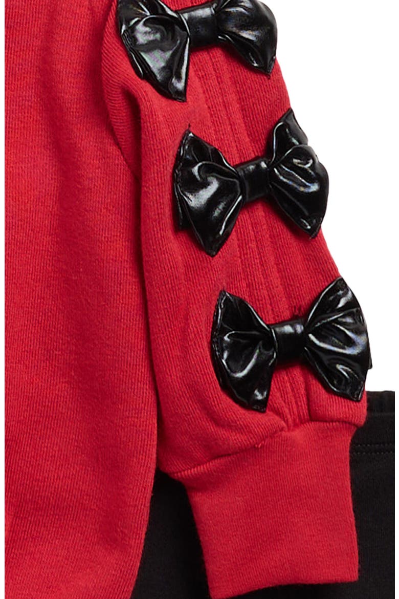 Bow Embellished Sweatshirt & Leggings Set, Alternate, color, SCARLET