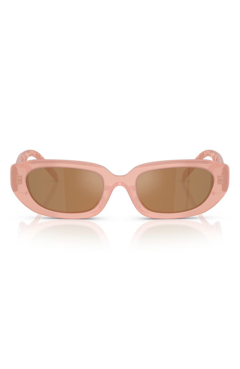 Tory Burch 52mm Irregular Sunglasses, Main, color, Milky Wine Pink / Brown