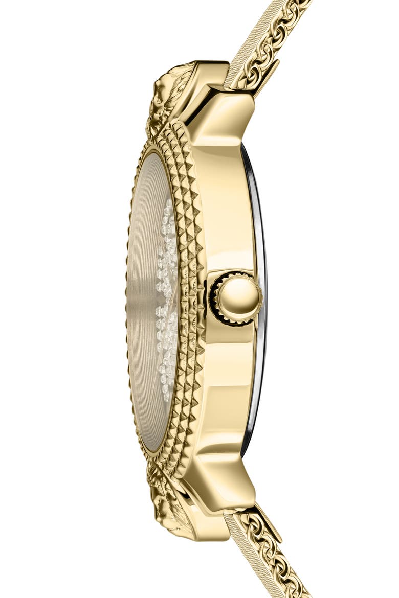 Mouffetard Mesh Band Watch, 38mm, Alternate, color, IP YELLOW GOLD