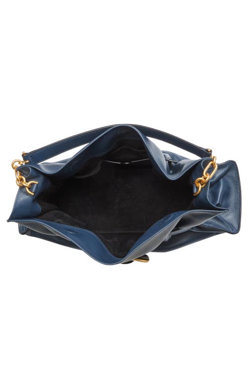 Balmain Anthem Medium Buckle Shoulder Bag In Calfskin