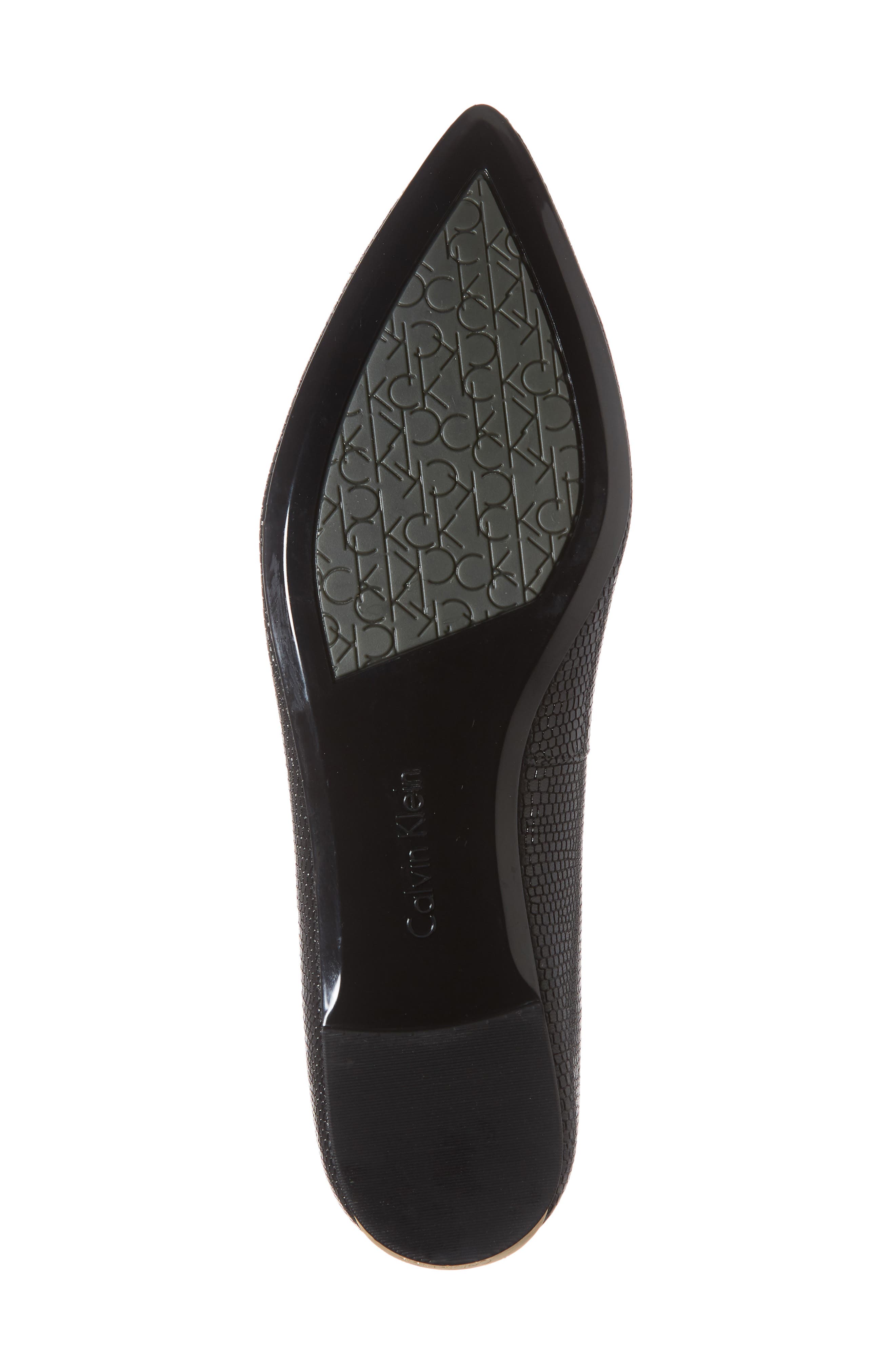 Calvin Klein Giannis Lizard Embossed Ballet Flat, Alternate, color, 