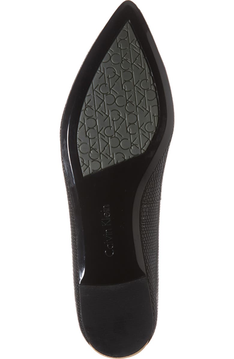 Calvin Klein Giannis Lizard Embossed Ballet Flat, Alternate, color,
