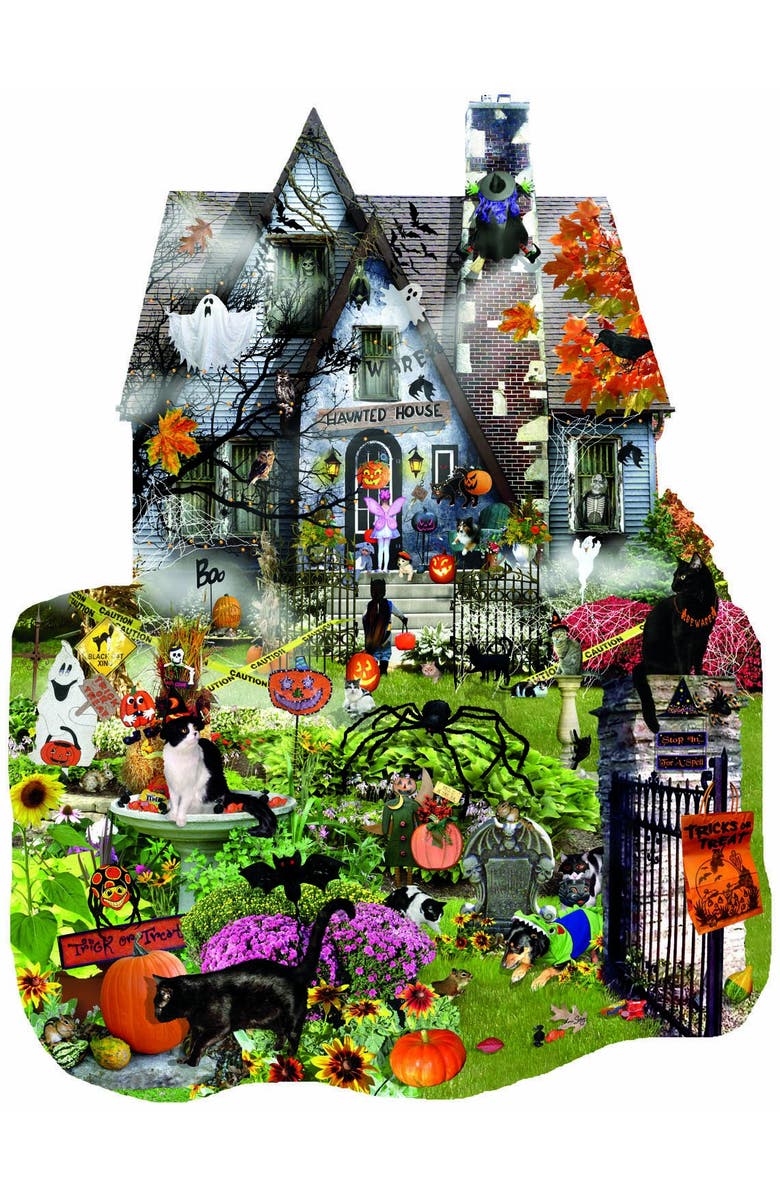 Sunsout Spooky House 1000 piece Jigsaw Puzzle for Adults Special Shape, Alternate, color, Multicolor