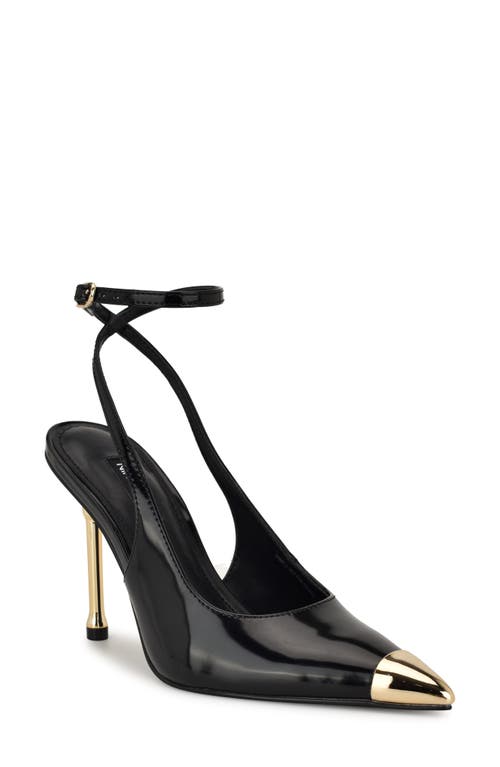 Shop Nine West Monroh Pointed Cap Toe Pump In Black