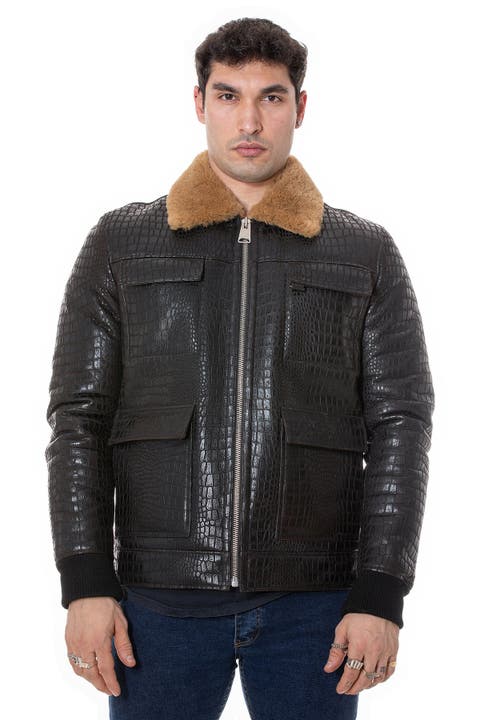 Percival Patterned Shearling Jacket