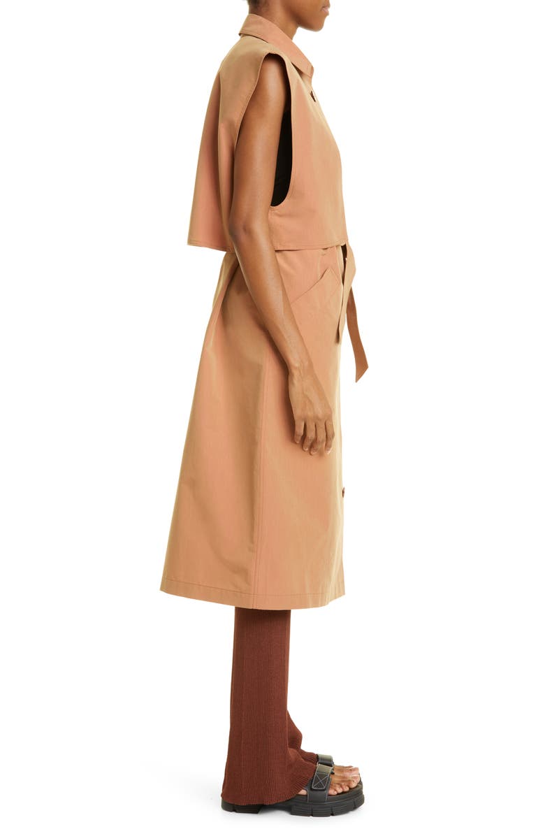 AERON Delray Tie Waist Waterproof Trench Vest, Alternate, color, 