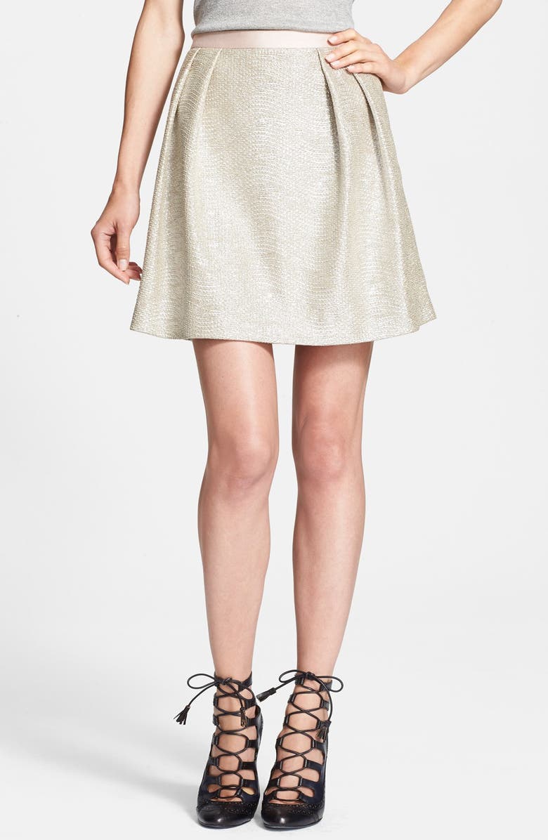 Tory Burch 'Kathleen' Metallic Skirt, Main, color,