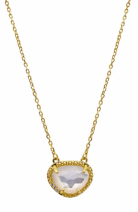 ADORNIA FINE 14K Yellow Gold Plated Sterling Silver Birthstone Pendant Necklace