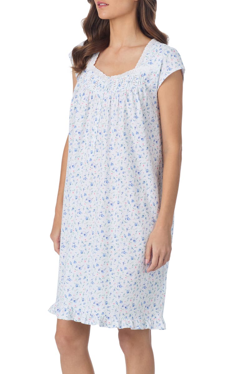 Eileen West Cap Sleeve Cotton Nightgown, Alternate, color, Rosebud