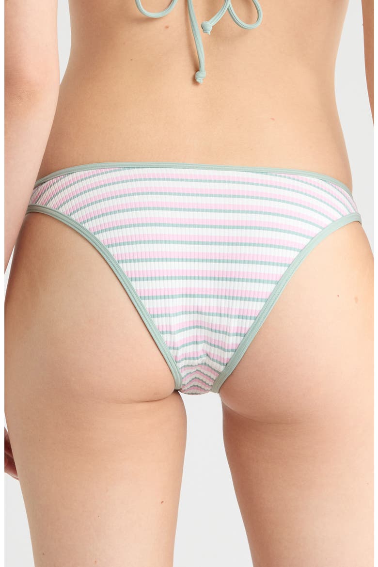 Skyrocket High Leg Bikini Bottoms, Alternate, color, PINK GREEN STRIPE