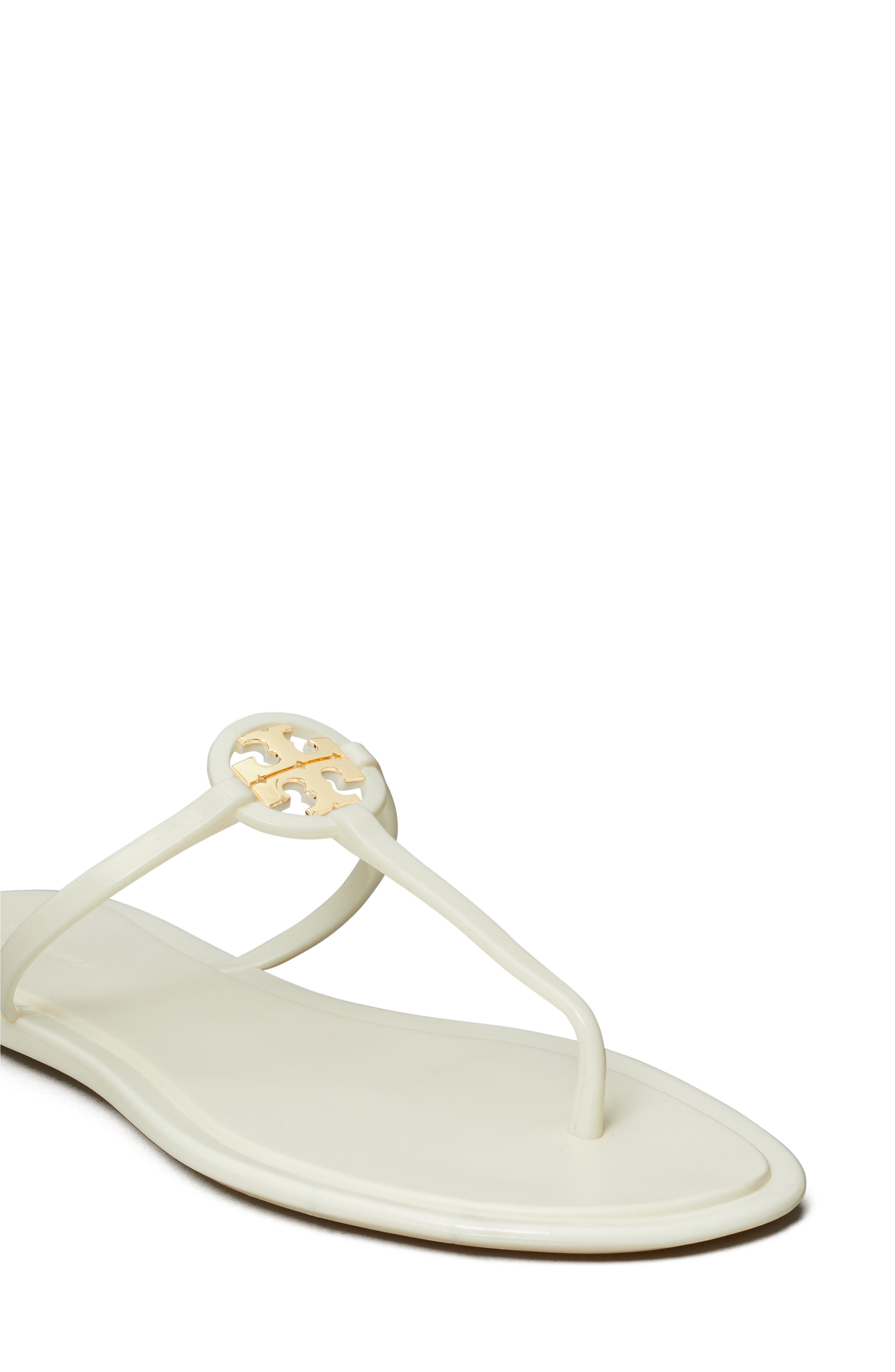 Mini Miller Jelly Thong Sandal, Alternate, color, IVORY / GOLD