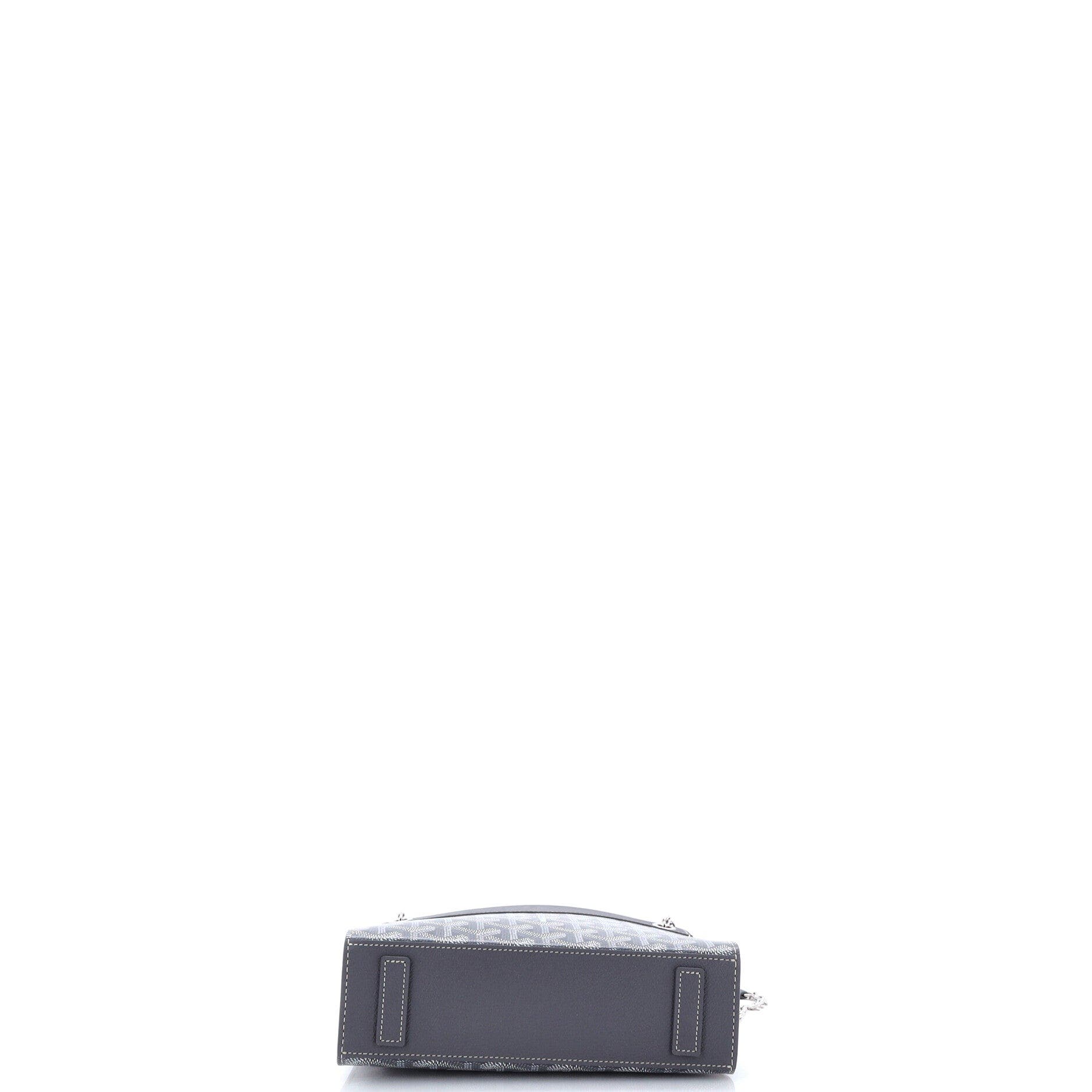 Structured Rouette Chain Shoulder Bag Coated Canvas Mini, Alternate, color, Grey