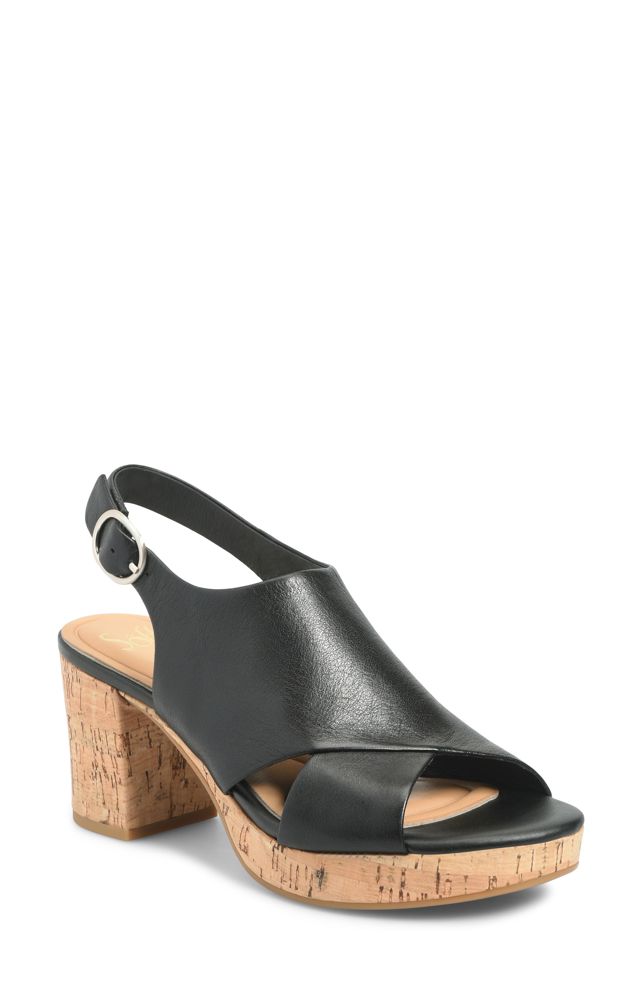 Söfft Liv Slingback Platform Sandal, Main, color, Black