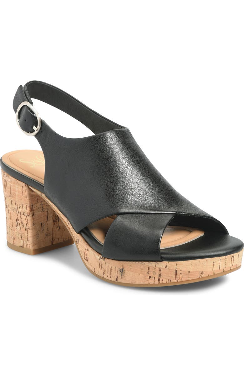 Söfft Liv Slingback Platform Sandal, Main, color, Black