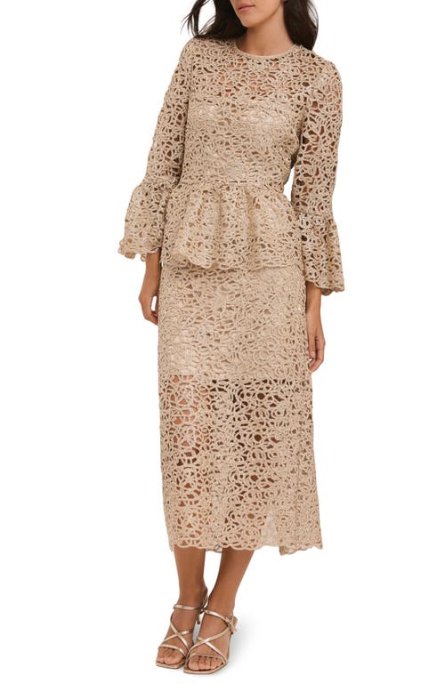 Mint Velvet Lace Pencil Midi Skirt In Neutral