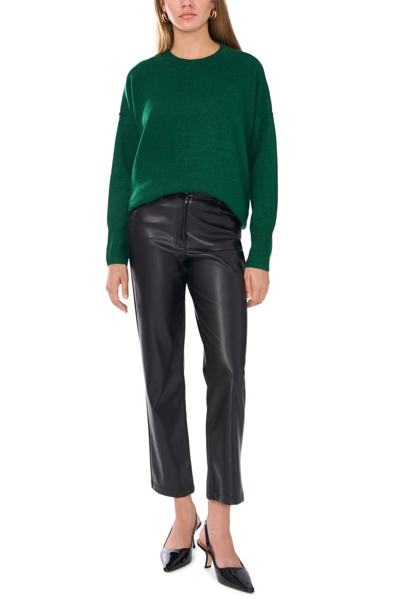 Exposed Seam Crewneck Sweater, Alternate, color, ALPINE GREEN