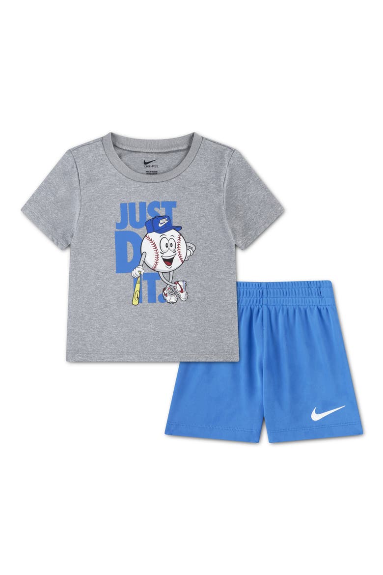 Sportball Dri-FIT T-Shirt & Shorts Set, Main, color, LIGHT PHOTO BLUE/ GREY