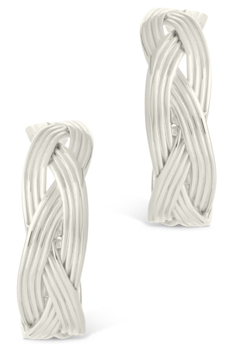 Janet Ribbed Hoop Earrings, Alternate, color, SILVER