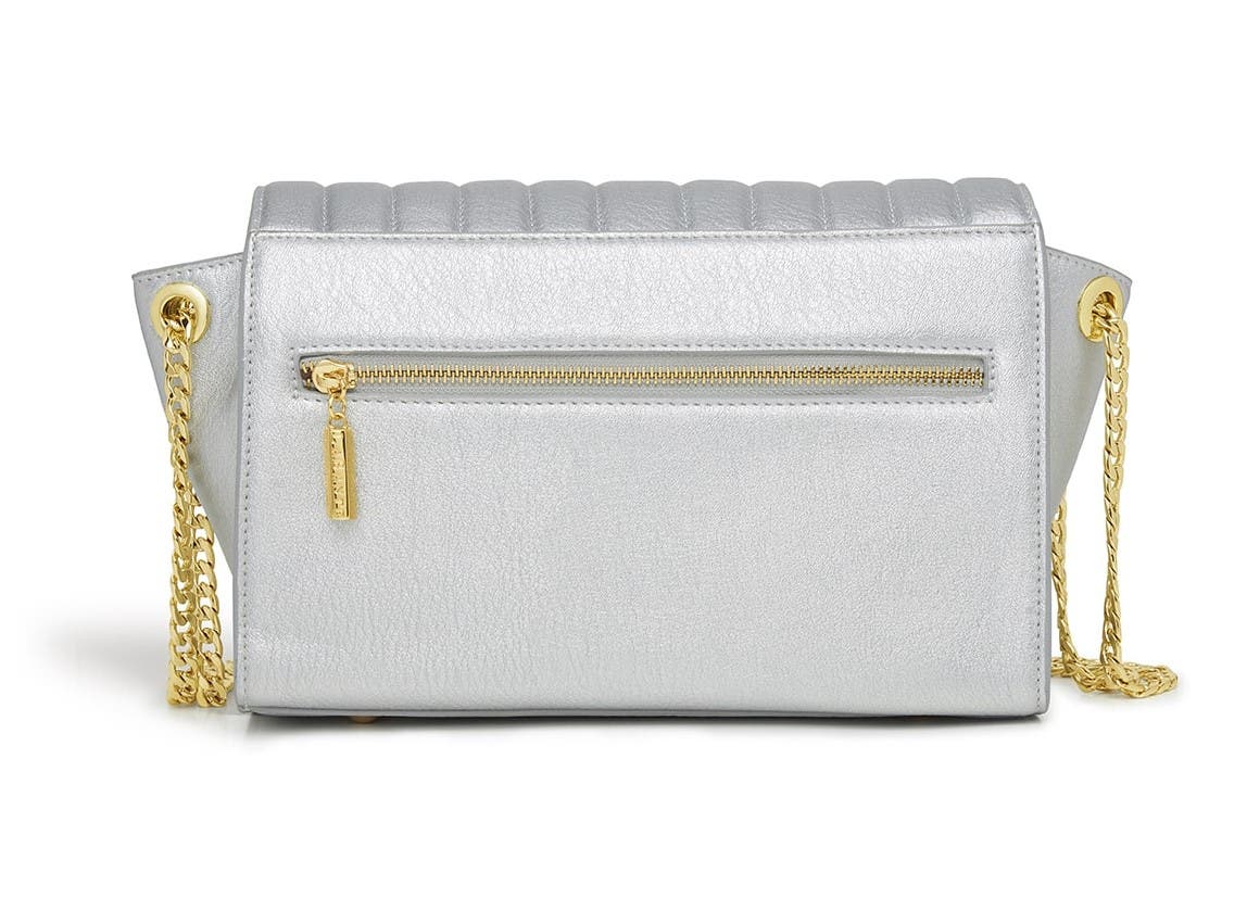 LaBante London Kensington Vegan Cross-Body Bag, Alternate, color, Silver