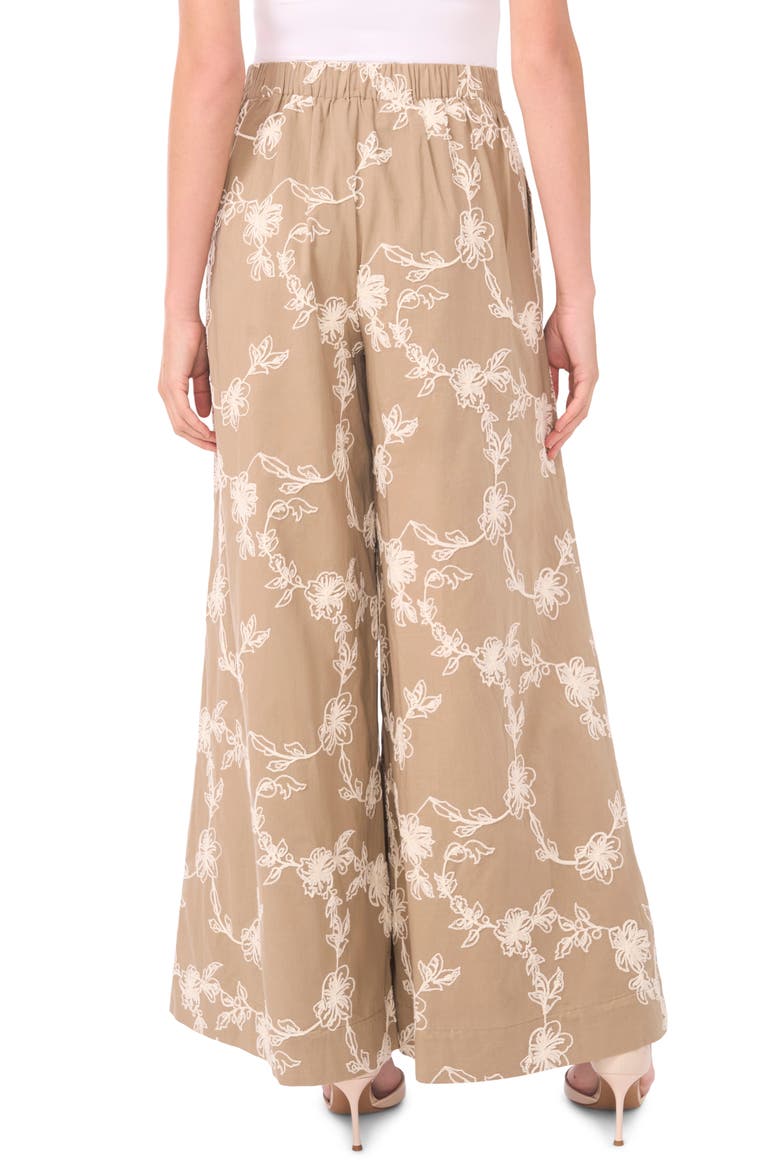 Floral Elastic Waist Wide Leg Pants, Alternate, color, PEPPERCORN