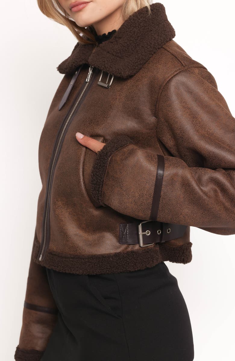 Petal & Pup Omi Faux Shearling Bomber Jacket, Alternate, color, 