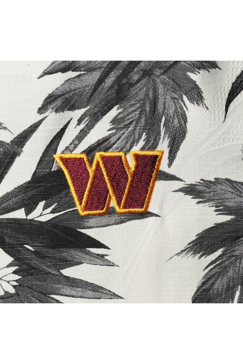 Men's Tommy Bahama Black/Gray Washington Commanders Sport Harbor Island Hibiscus Camp Button-Up Shirt, Alternate, color, Black