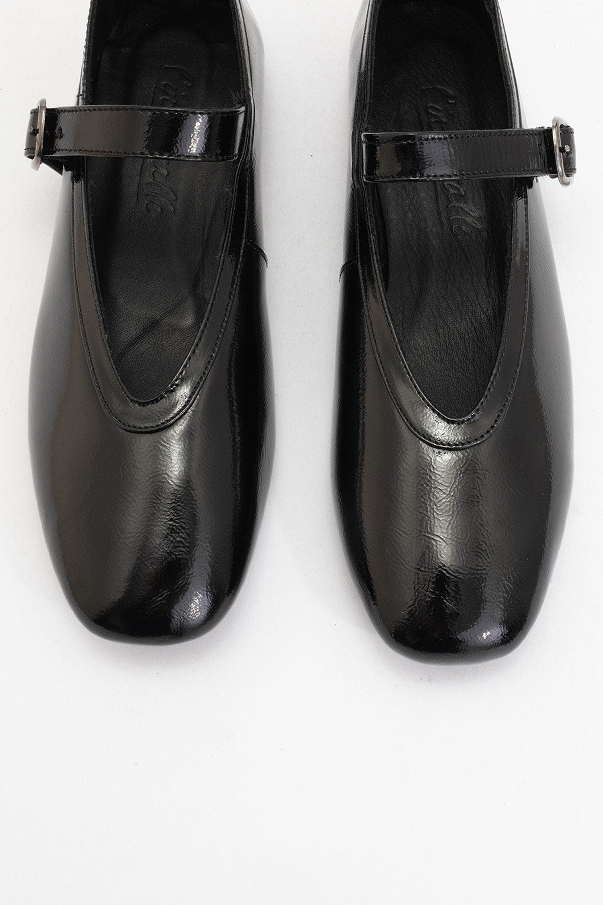 Forever & Always Shoes Matilda Leather Mary Jane Flats, Alternate, color, Black Patent Leather