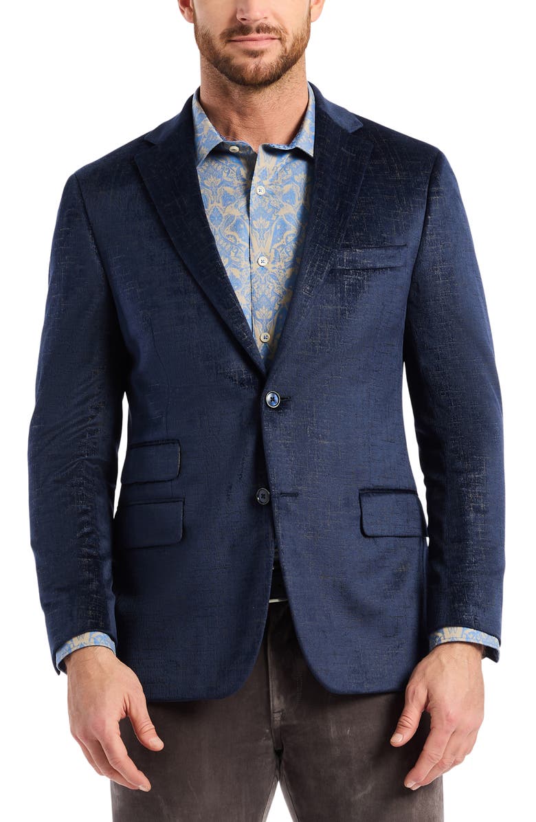 Robert Graham Ramon Navy Jacquard Sport Coat, Main, color, Navy