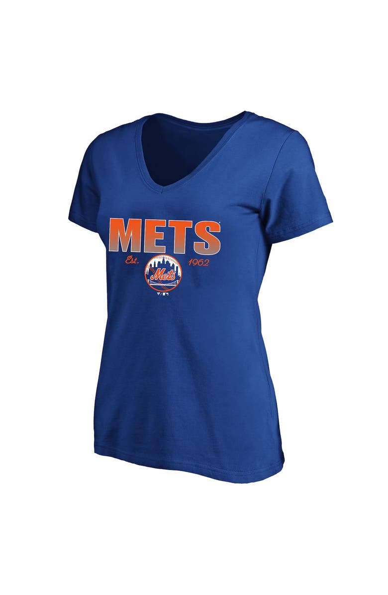 FANATICS Women's Profile Royal New York Mets Plus Size Wordmark V-Neck T-Shirt, Alternate, color, Royal