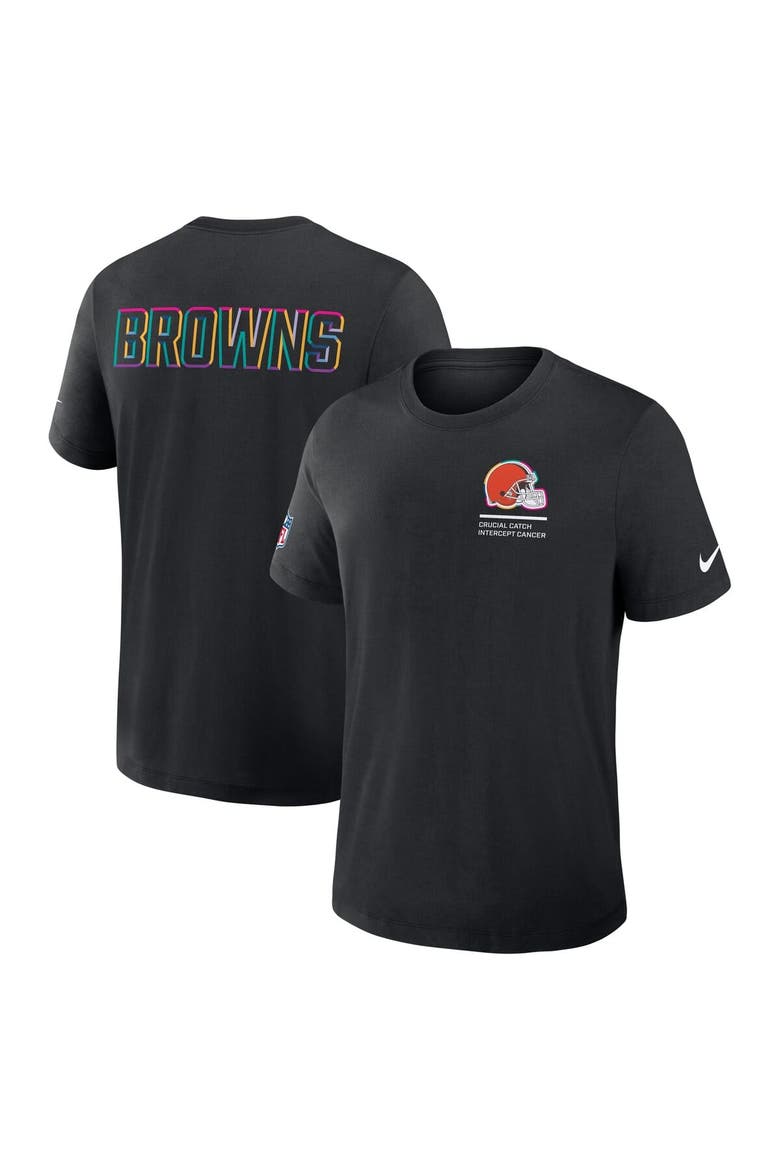 Men's Nike Black Cleveland Browns 2025 NFL Crucial Catch Tri-Blend Dri-FIT T-Shirt, Alternate, color, Black