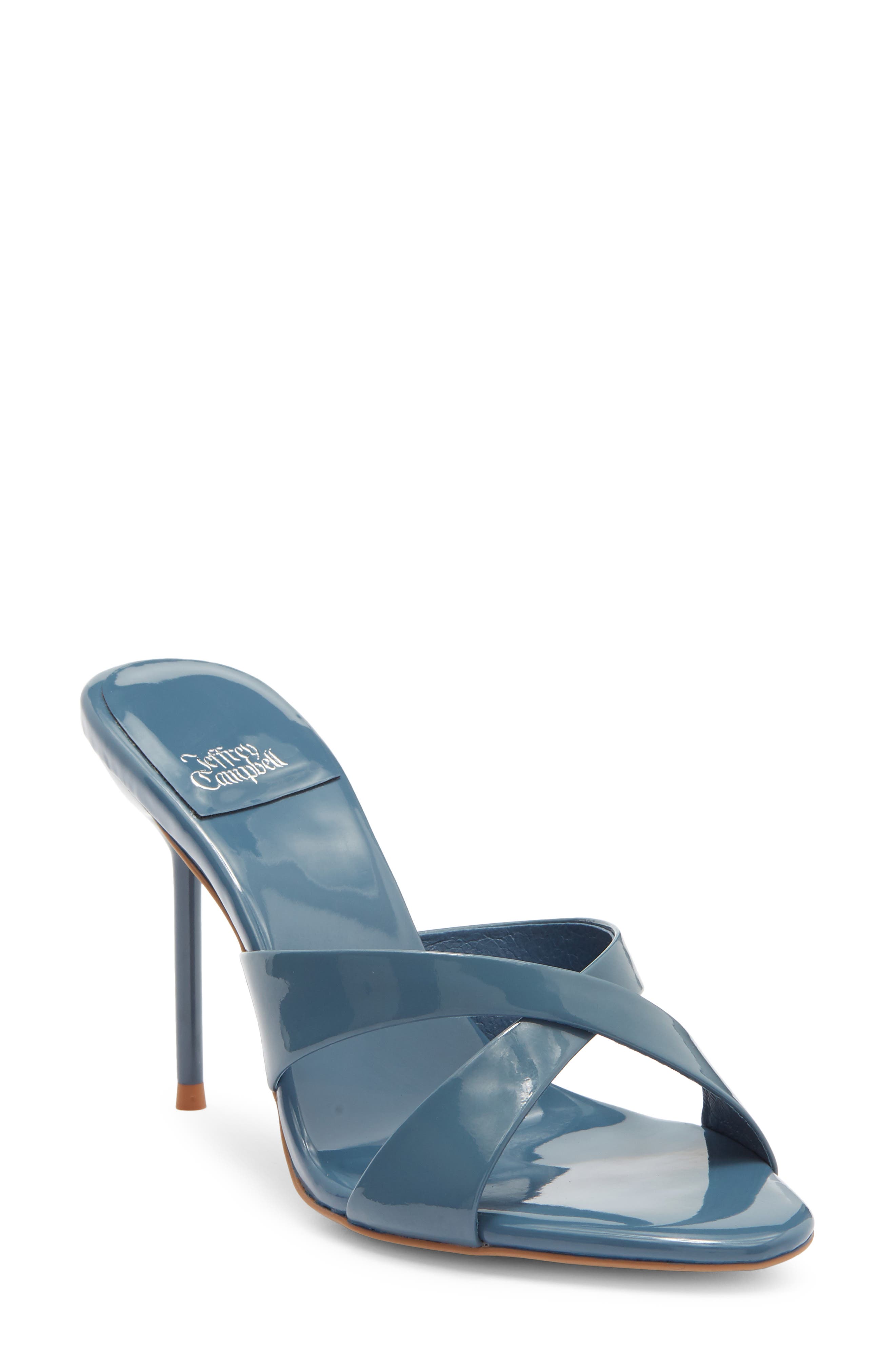Crisscross Slide Sandal, Main, color, DUSTY BLUE PATENT