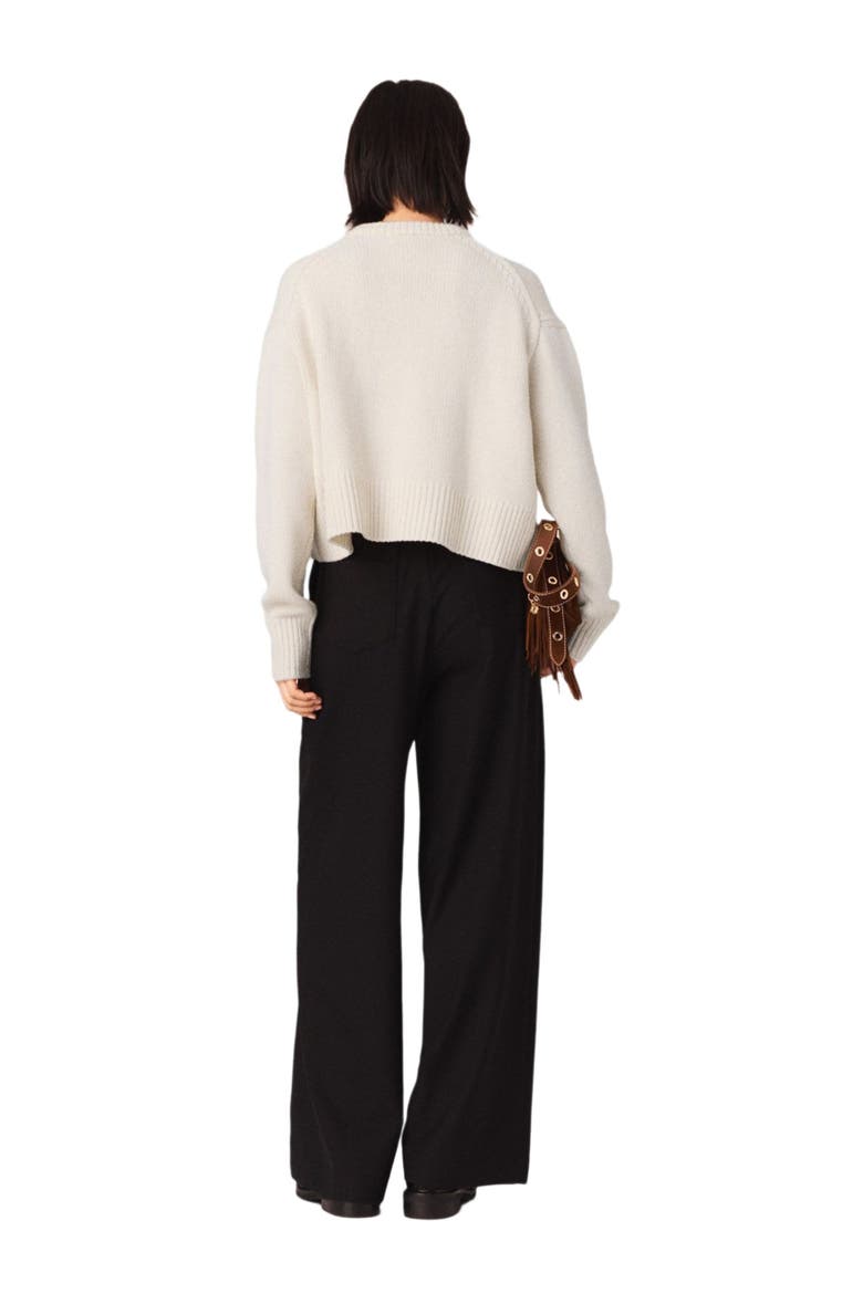 Wide-leg suit trousers, Alternate, color, Black