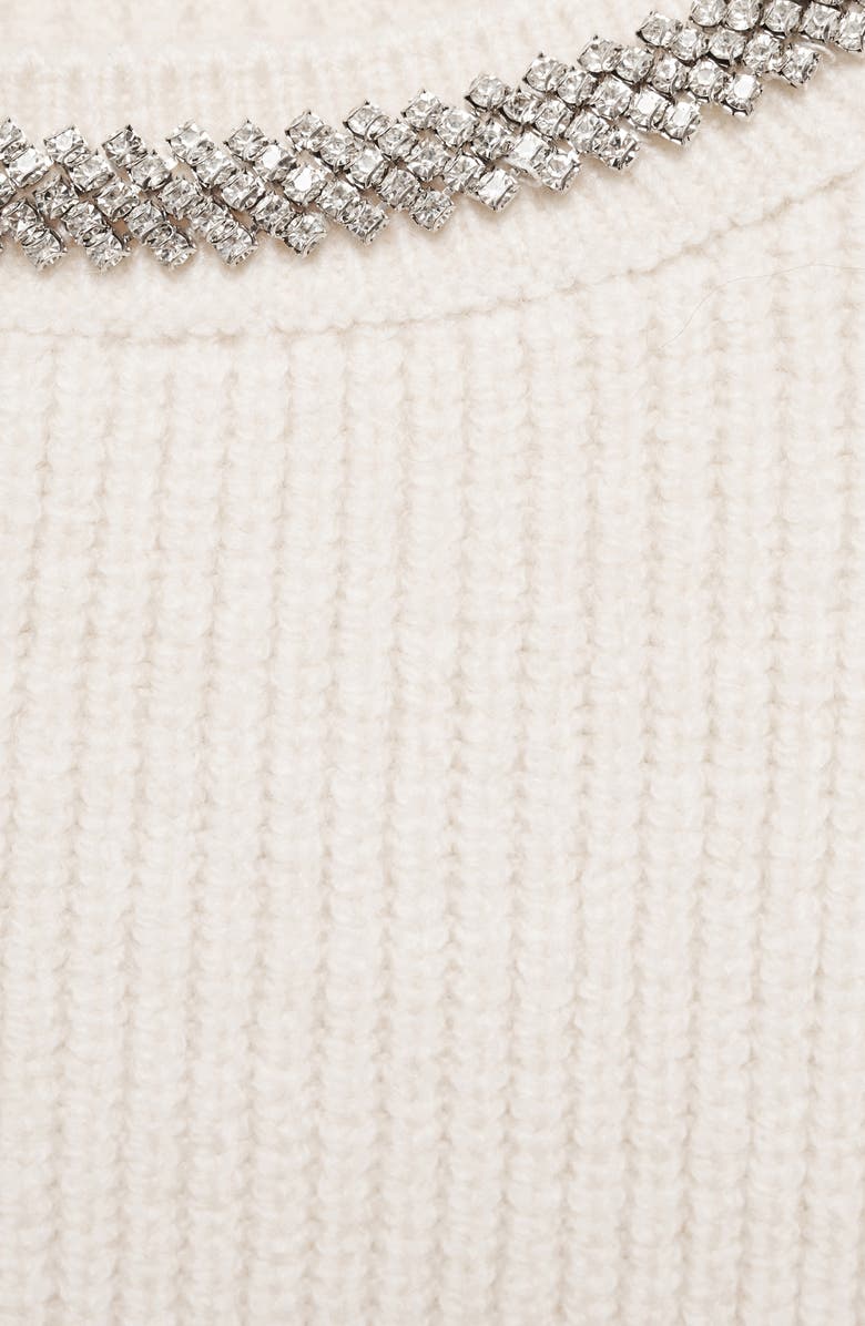 MANGO Strass Rhinestone Embellished Crewneck Sweater, Alternate, color, 