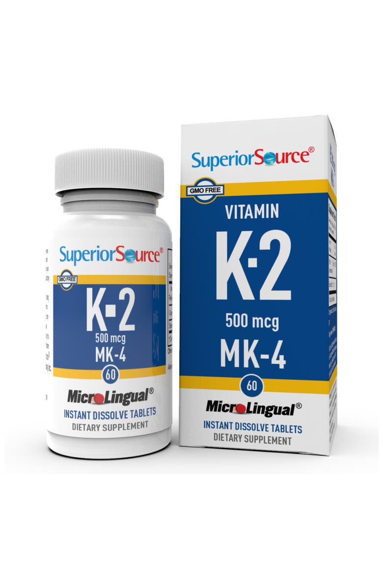 Vitamin K2 MK-4 Menaquinone-4 Microlingual Tablets, Main, color, White