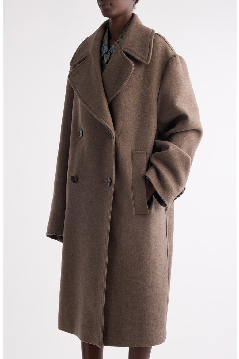 Raquel Wool Blend Long Peacoat, Alternate, color, TAUPE