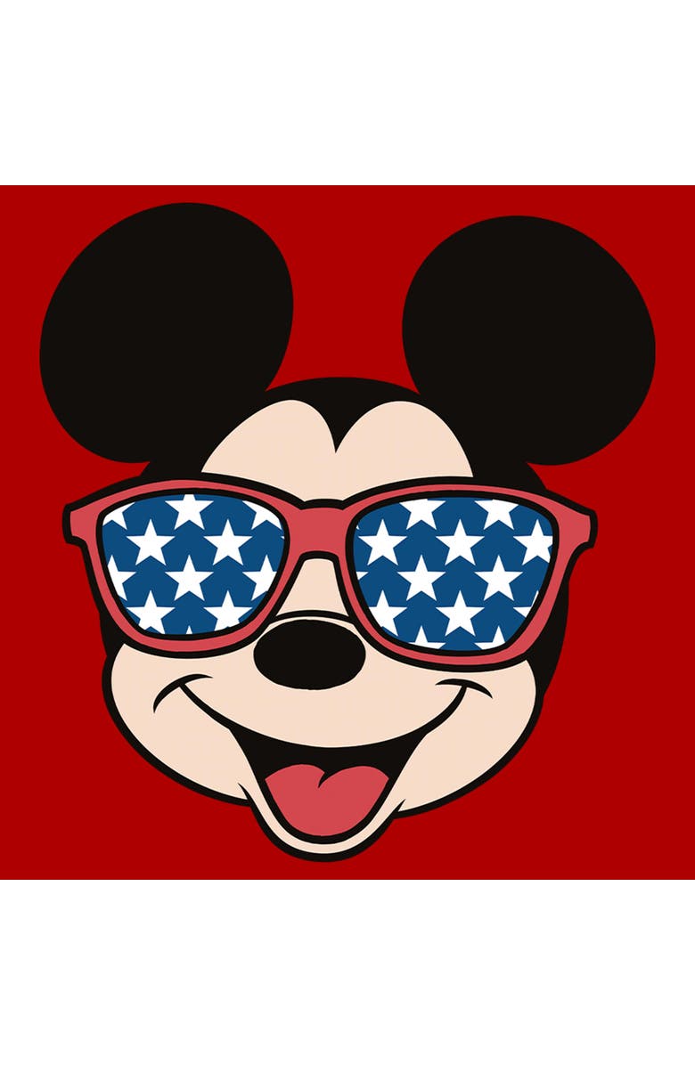 Mickey & Friends Men's Mickey & Friends Stars Sunglasses Mickey Face  Graphic T-Shirt, Alternate, color, Red