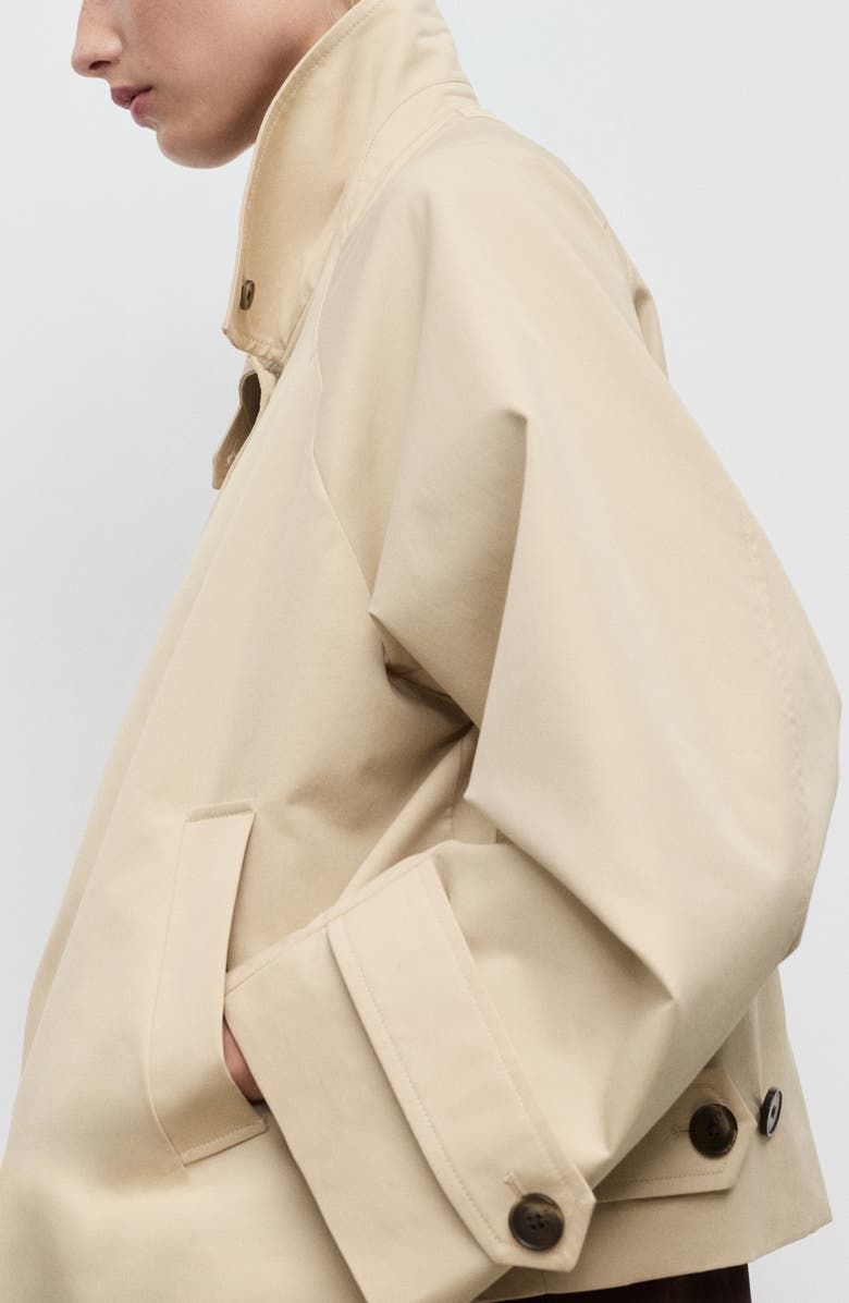 MANGO Newlipa Cotton Blend Jacket, Alternate, color, Ecru