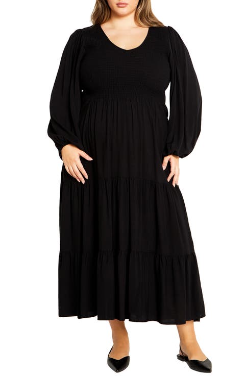 Athena Freya Long Sleeve Tiered Maxi Dress (Plus)