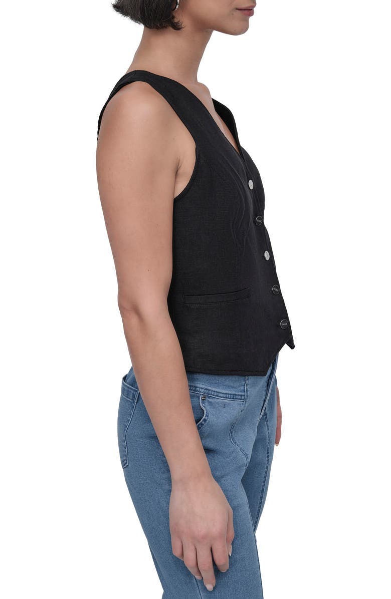 DKNY Linen Blend Vest, Alternate, color, 