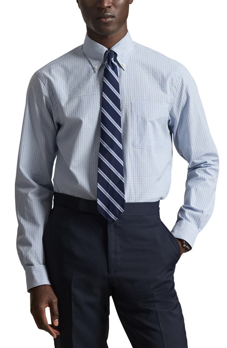 Polo Ralph Lauren Classic Fit Check Cotton Poplin Button-Down Shirt, Main, color, Blue Multi