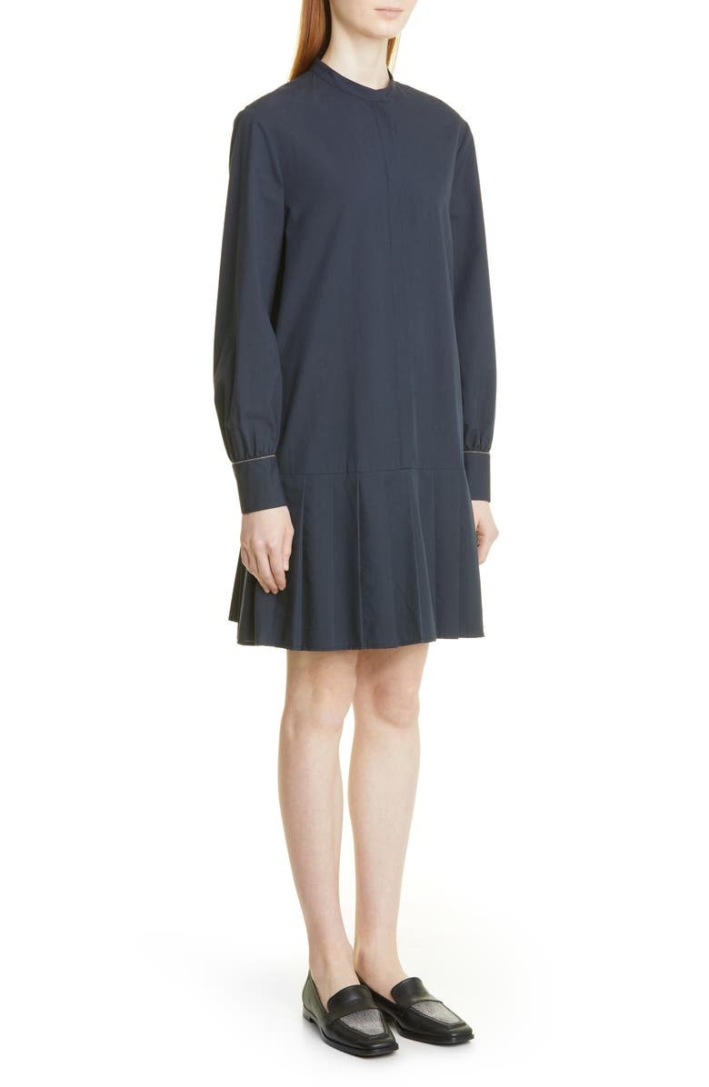 Fabiana Filippi Beaded Cuff Drop Waist Long Sleeve Dress, Alternate, color,