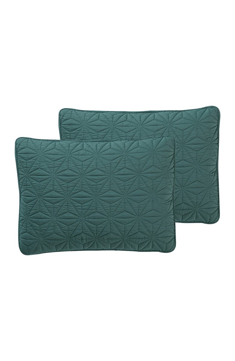 VCNY HOME Kaleidoscope Embossed Geometric Quilt 3-Piece Set, Alternate, color, Green