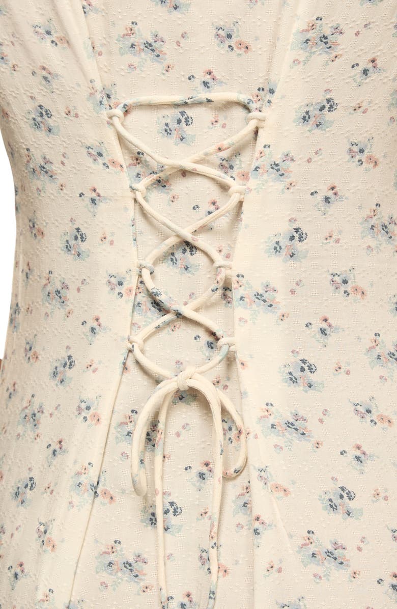 Lucky Brand Simone Floral Midi Dress, Alternate, color, Cream Floral