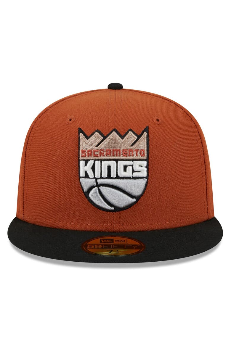 New Era Men's New Era Rust/Black Sacramento Kings Two-Tone 59FIFTY Fitted Hat, Alternate, color,