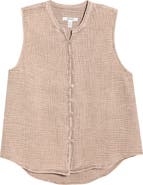 Splendid Ava Cotton Gauze Button-Up Tank